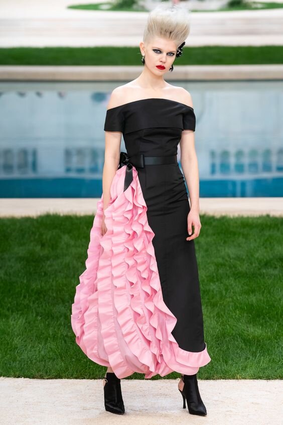 Chanel Hc Off-The-Shoulder Dress With Asymmetric Ruffle â€” Ufo No More