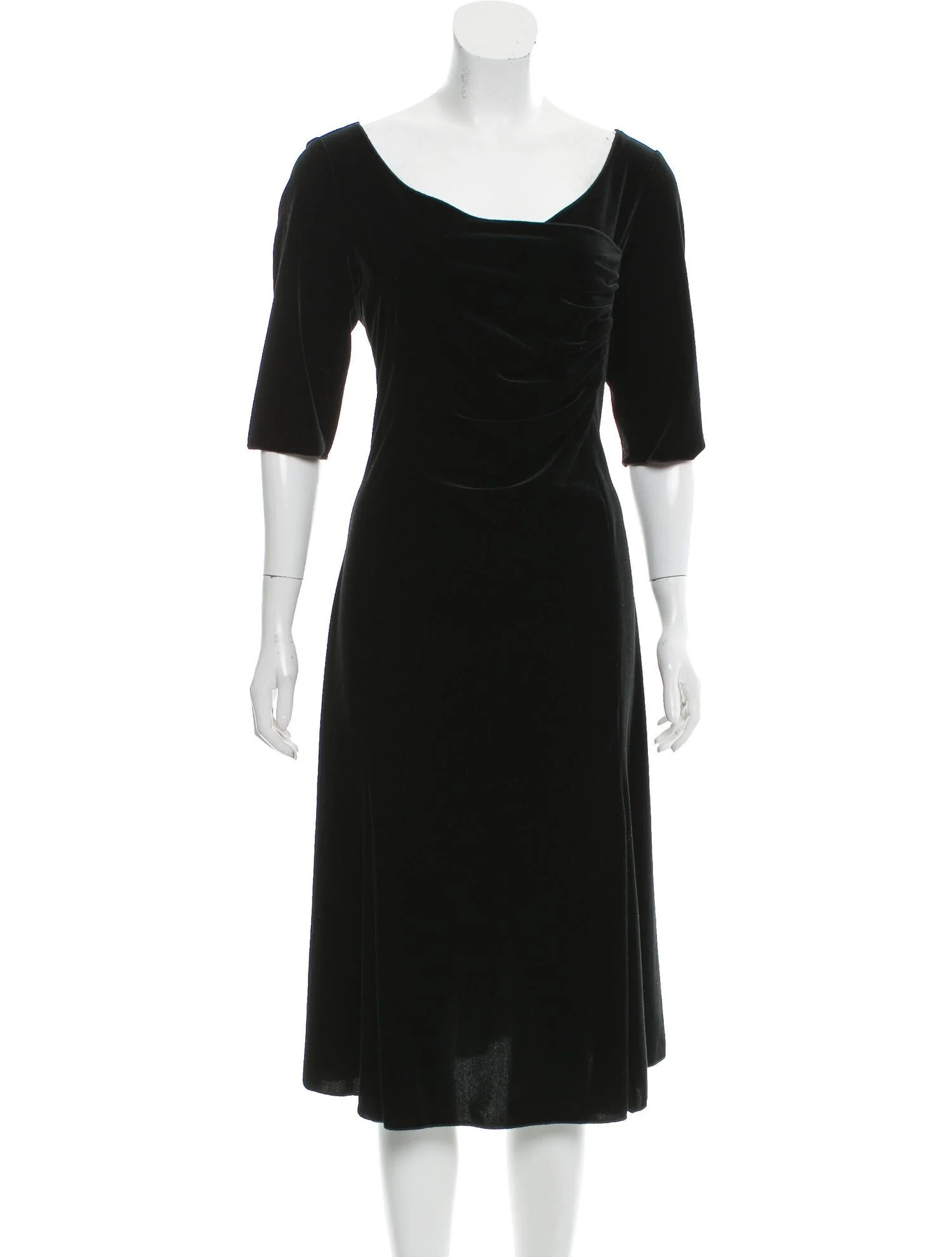 Armani Collezioni Scoop Neck Velvet Dress