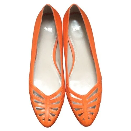 Hugo Boss Leather Cut Out Flats