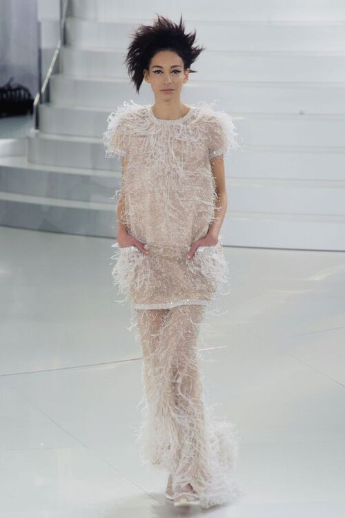 Chanel HC Feather-Trim Sequin-Embellished Dress — UFO No More