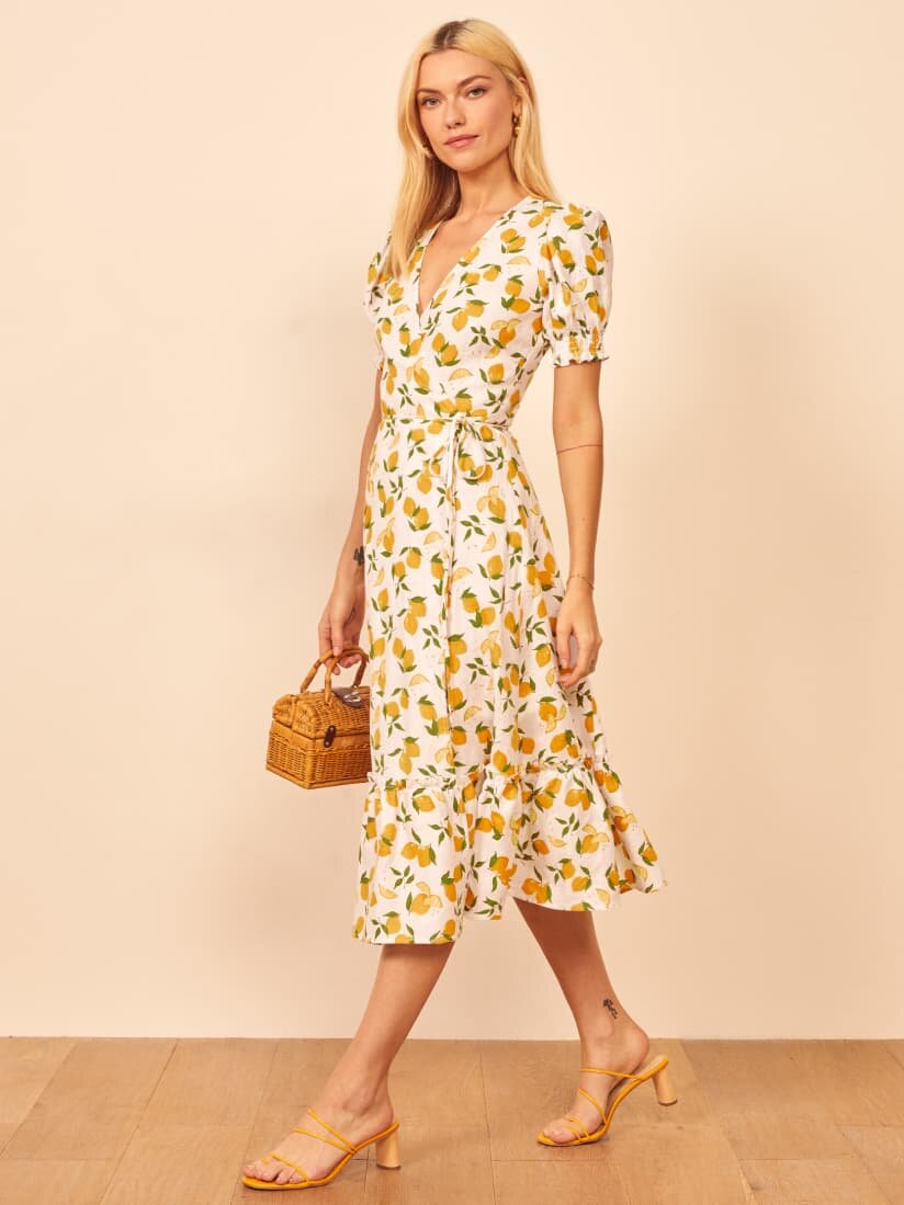 The Reformation Veronika Dress in Lemonade.jpg