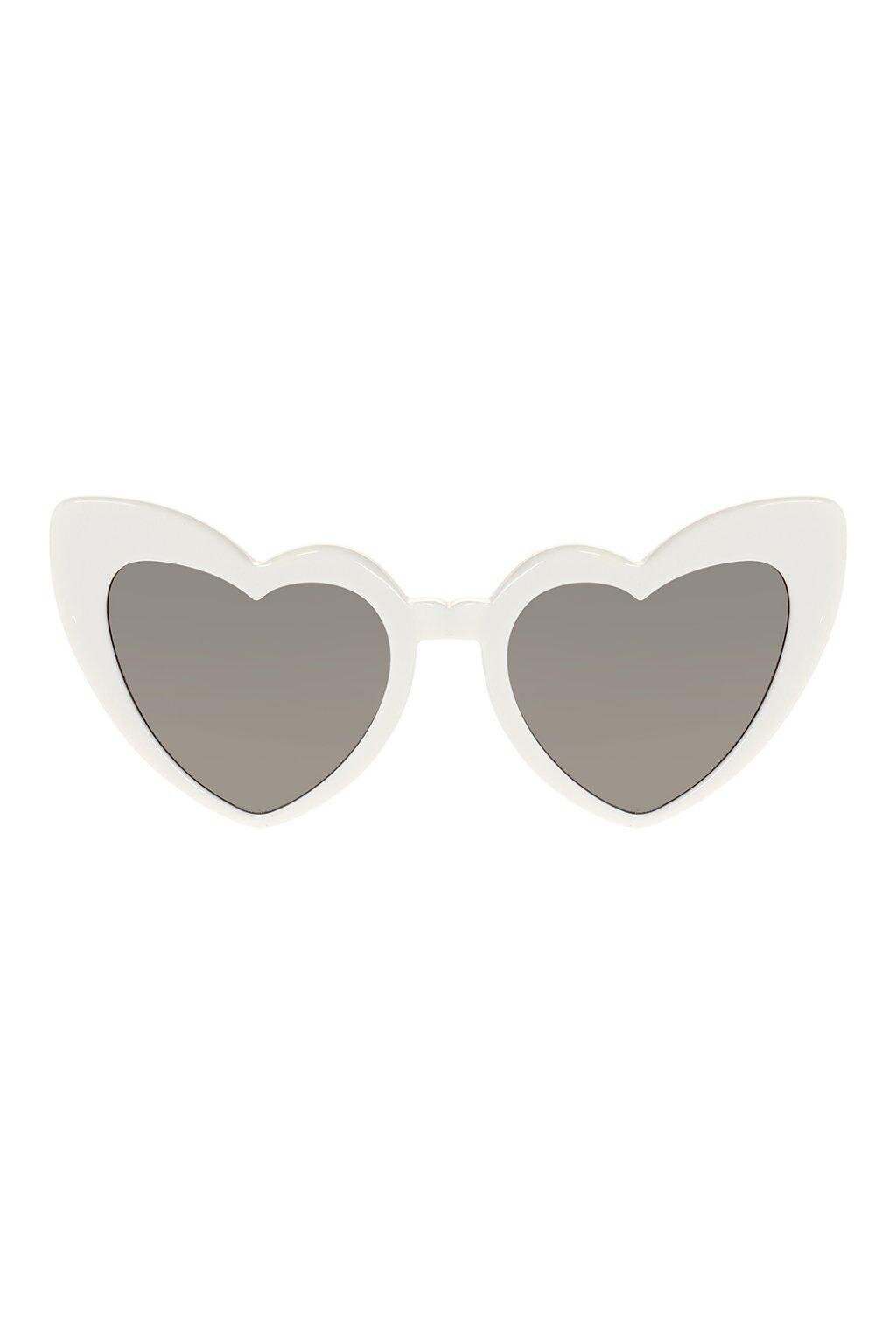 Saint Laurent LouLou Heart Shaped Sunglasses in White.jpg
