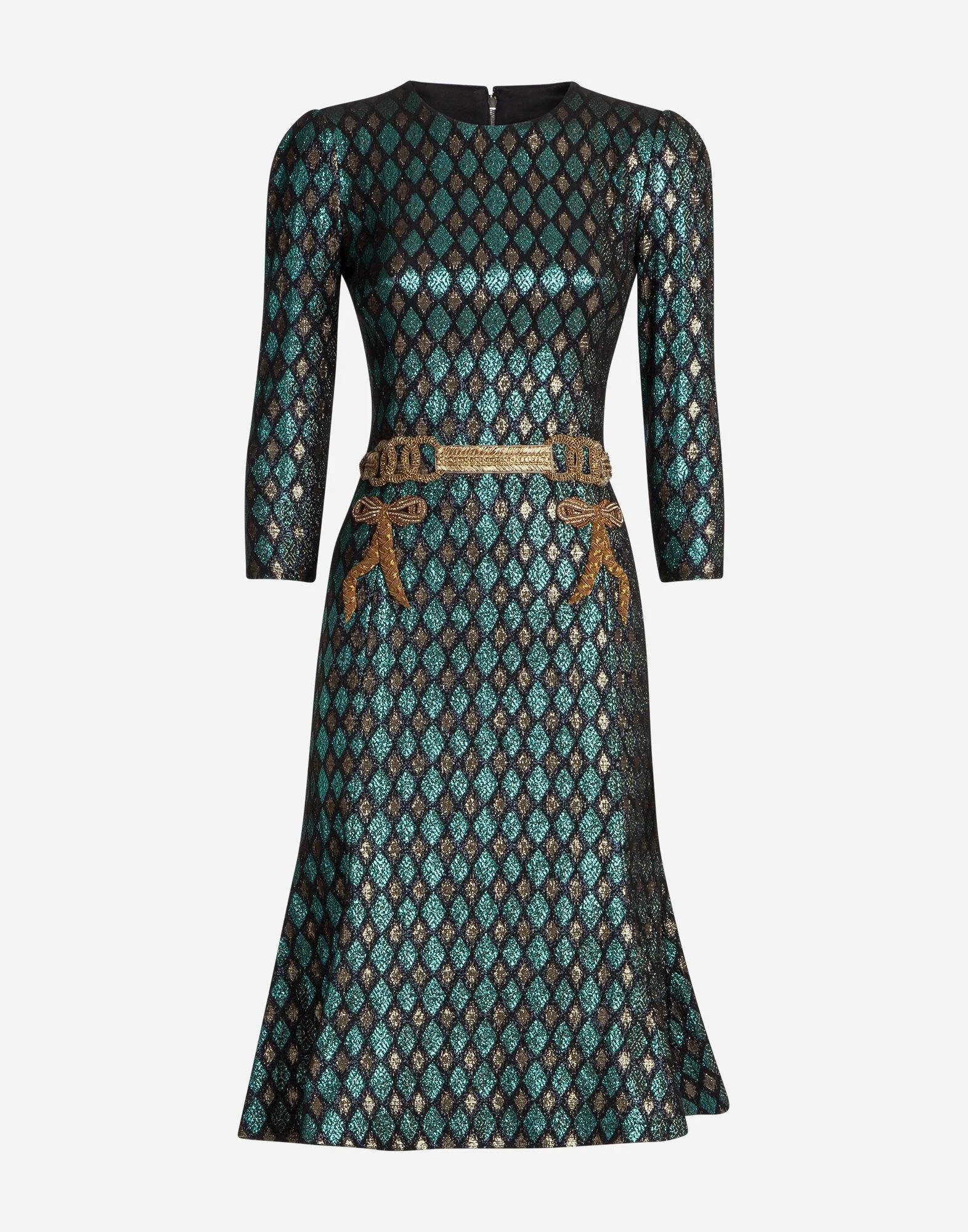open lace back dress Dolce & Gabbana Queen Of Heart Silk Midi Dress