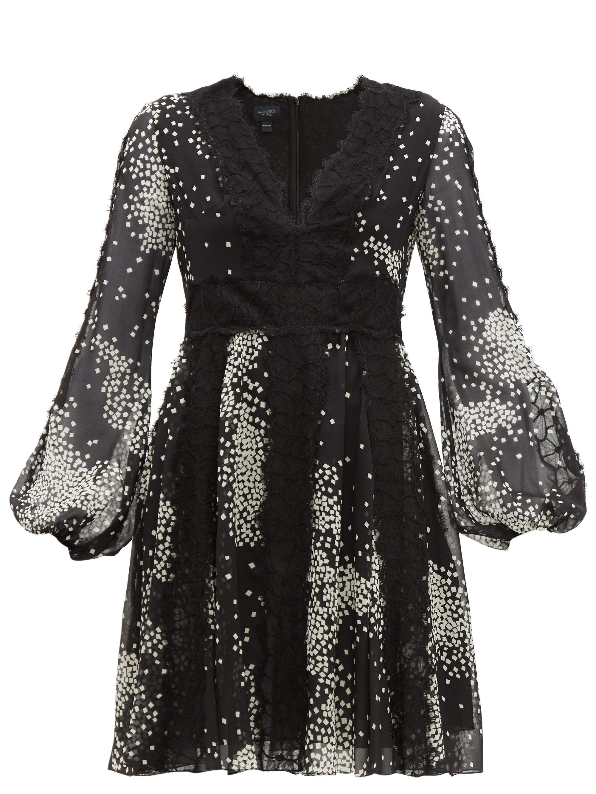 giambattista-valli-black-white-Square-print-Lace-trim-Silk-georgette-Dress.jpg