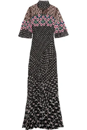 Peter Pilotto Lace Paneled Floral Print Gown