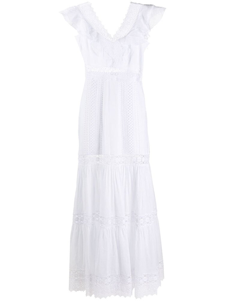 Charo Ruiz Ibiza Aida Lace Long Dress in White — UFO No More