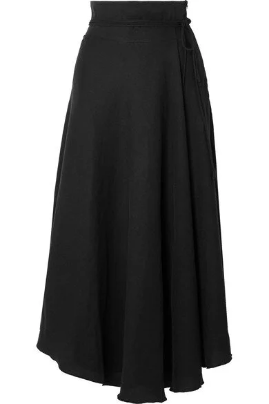 Apiece Apart Rosehip Tencel Wrap Skirt in Black