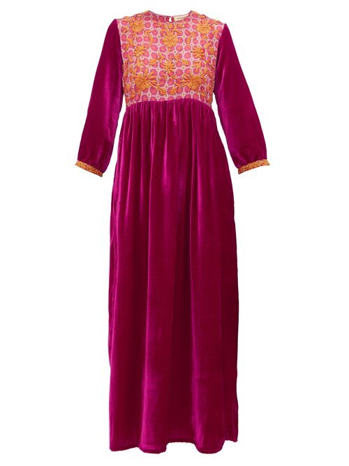 Muzungu+Sisters+Touba+Dress+in+Suzani+Print+and+Pink+Velvet+with+Embroidery.jpg