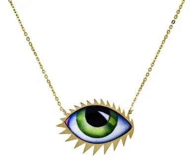 Lito Tu Es Partout 14-Karat Gold Enamel Necklace