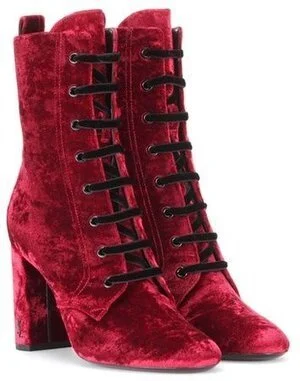 Saint Laurent Loulou 95 Velvet Ankle Boots