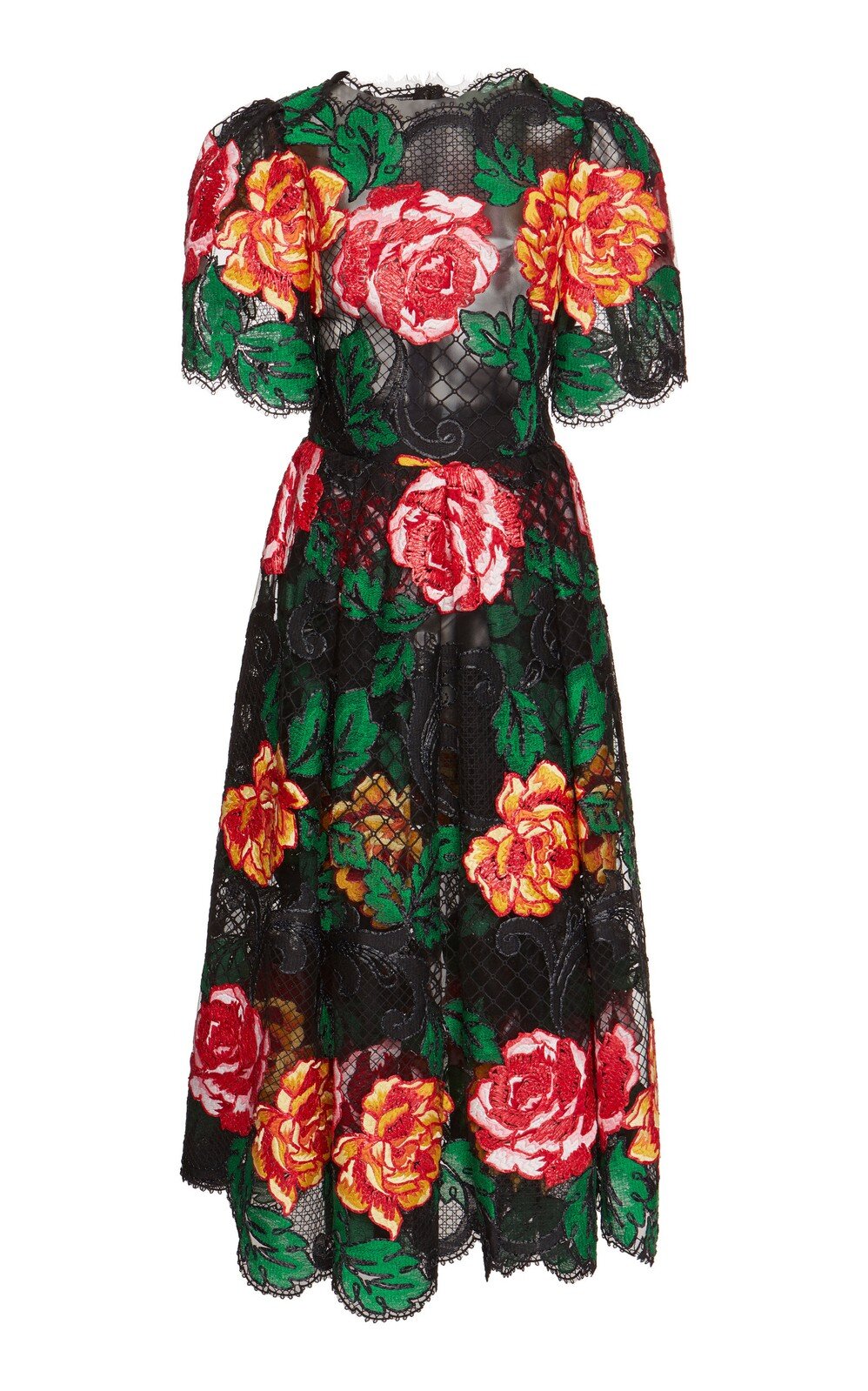 Dolce & Gabbana Floral Embroidered Short Sleeve Dress — UFO No More