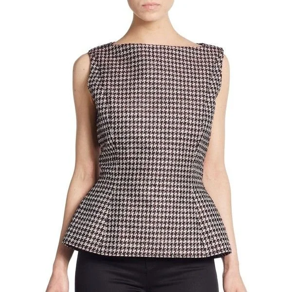 Christian Dior Tweed Houndstooth Peplum Top