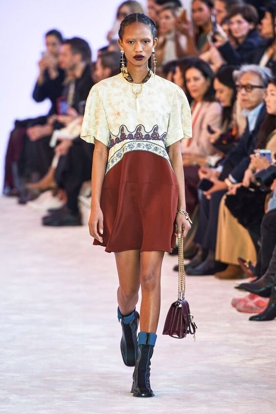 Chloe Embroidered Mixed-Print Dress.jpg
