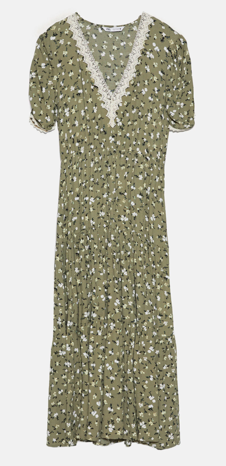 zara floral lace dress