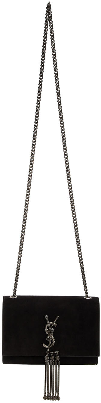 Saint Laurent Kate Tassel Bag in Black Suede with Silver Hardware.jpg