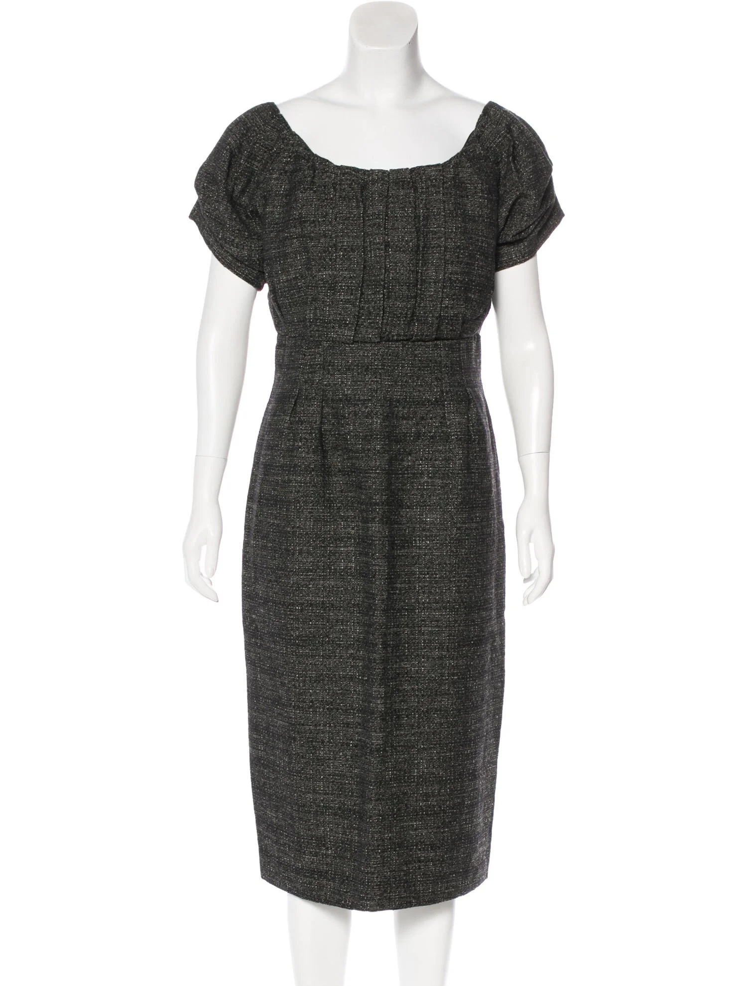 Alberta Ferretti Mélange Midi Dress in Black