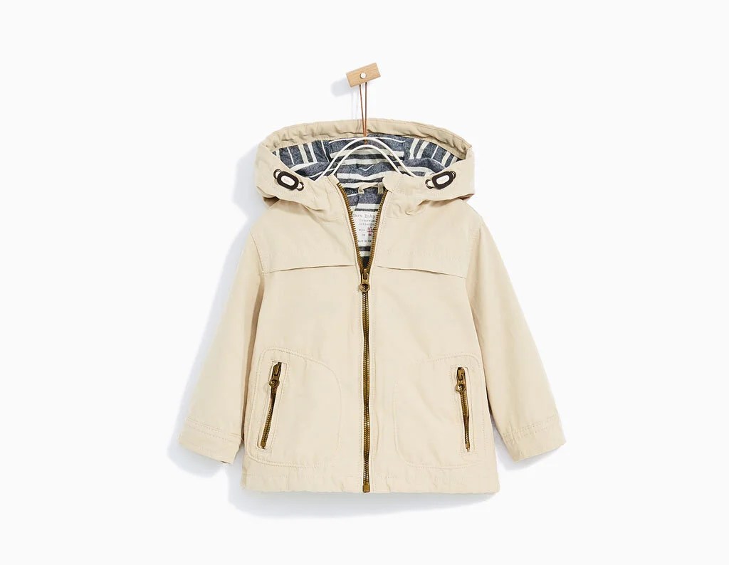 Zara Contrast Hooded Parka