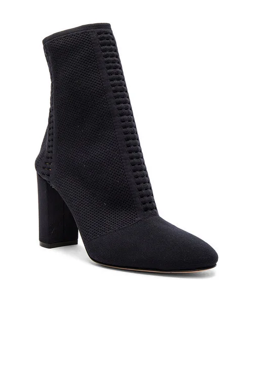 Gianvito Rossi Thurlow Stretch-Knit Sock Ankle Boots in Black