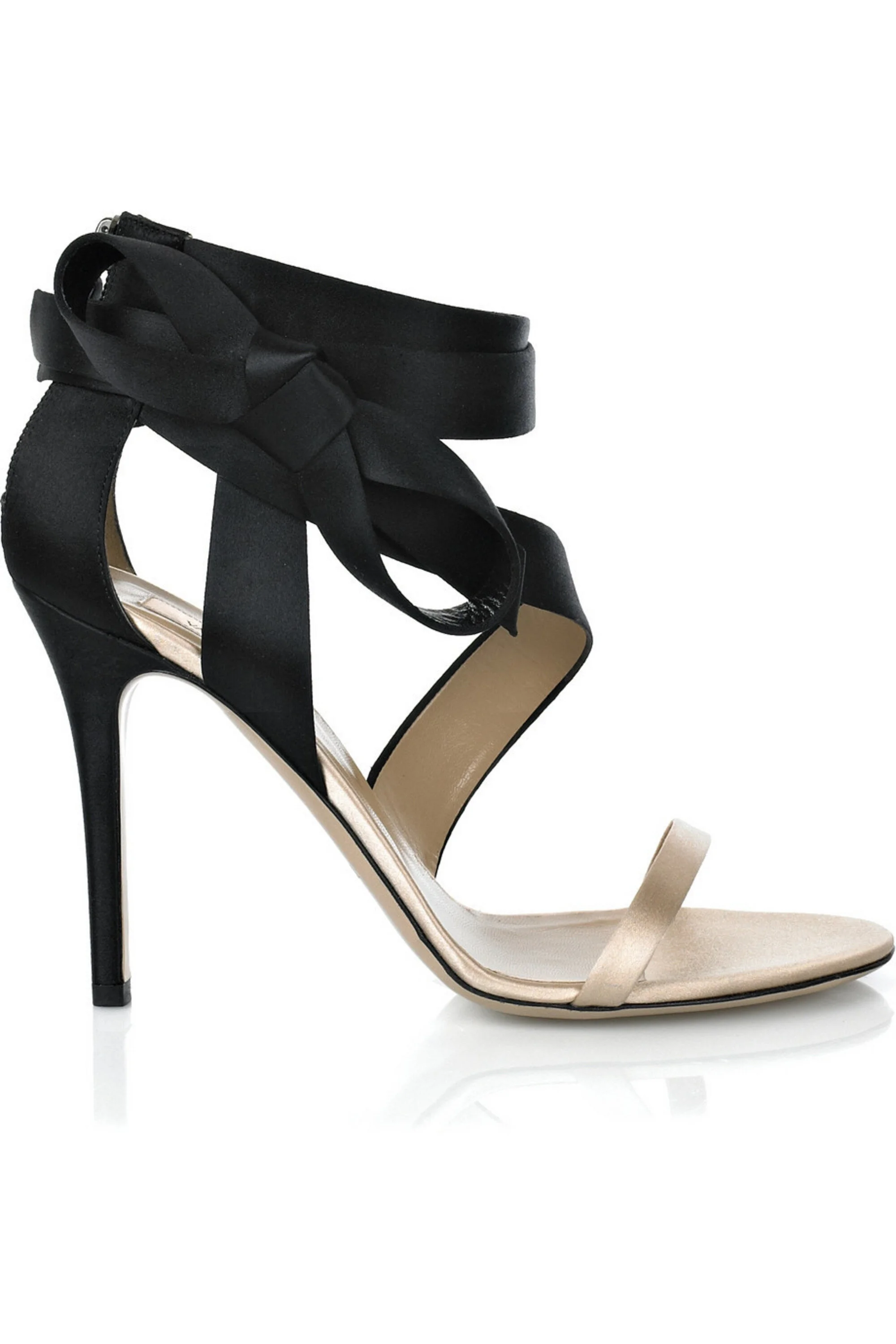 Valentino Bow-Detail Satin Sandals in Black