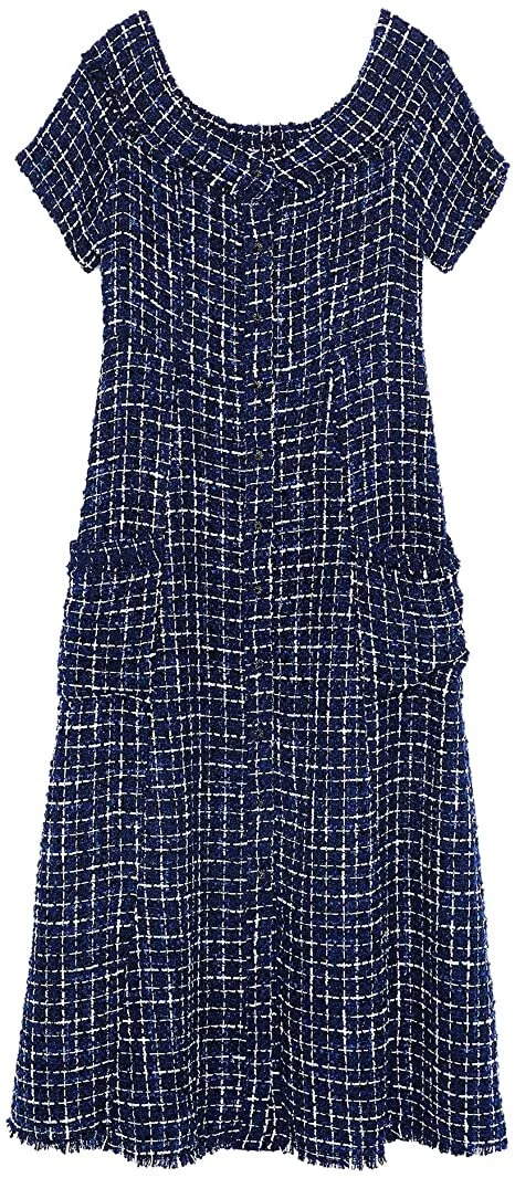 Zara Gem Buttons Tweed Dress