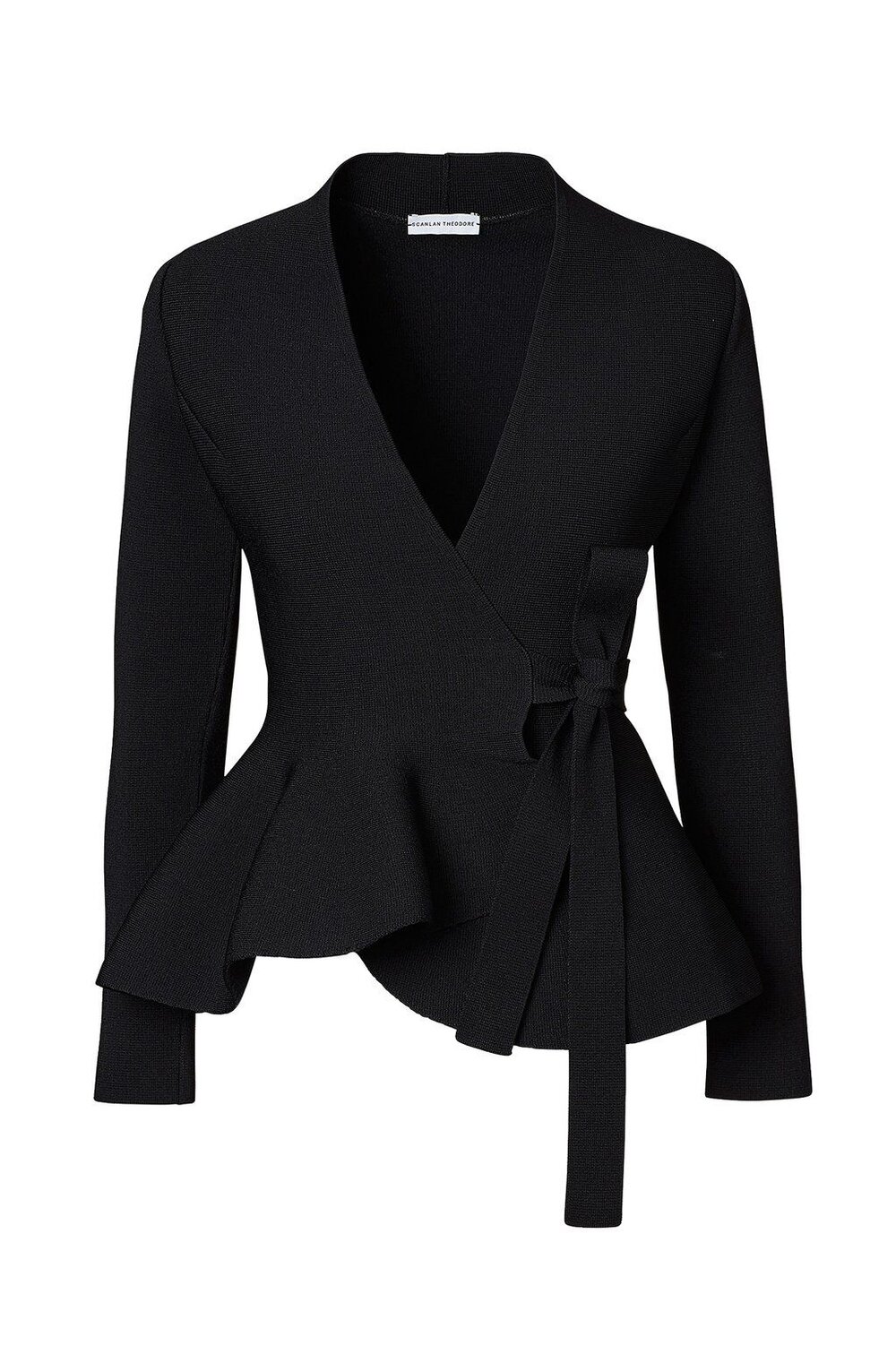 Scanlan Theodore Crepe Knit Wrap Jacket in Black — UFO No More