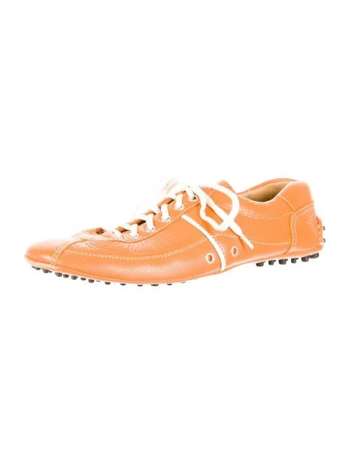 Prada x Car Shoe Low-Top Sneakers in Beige Leather