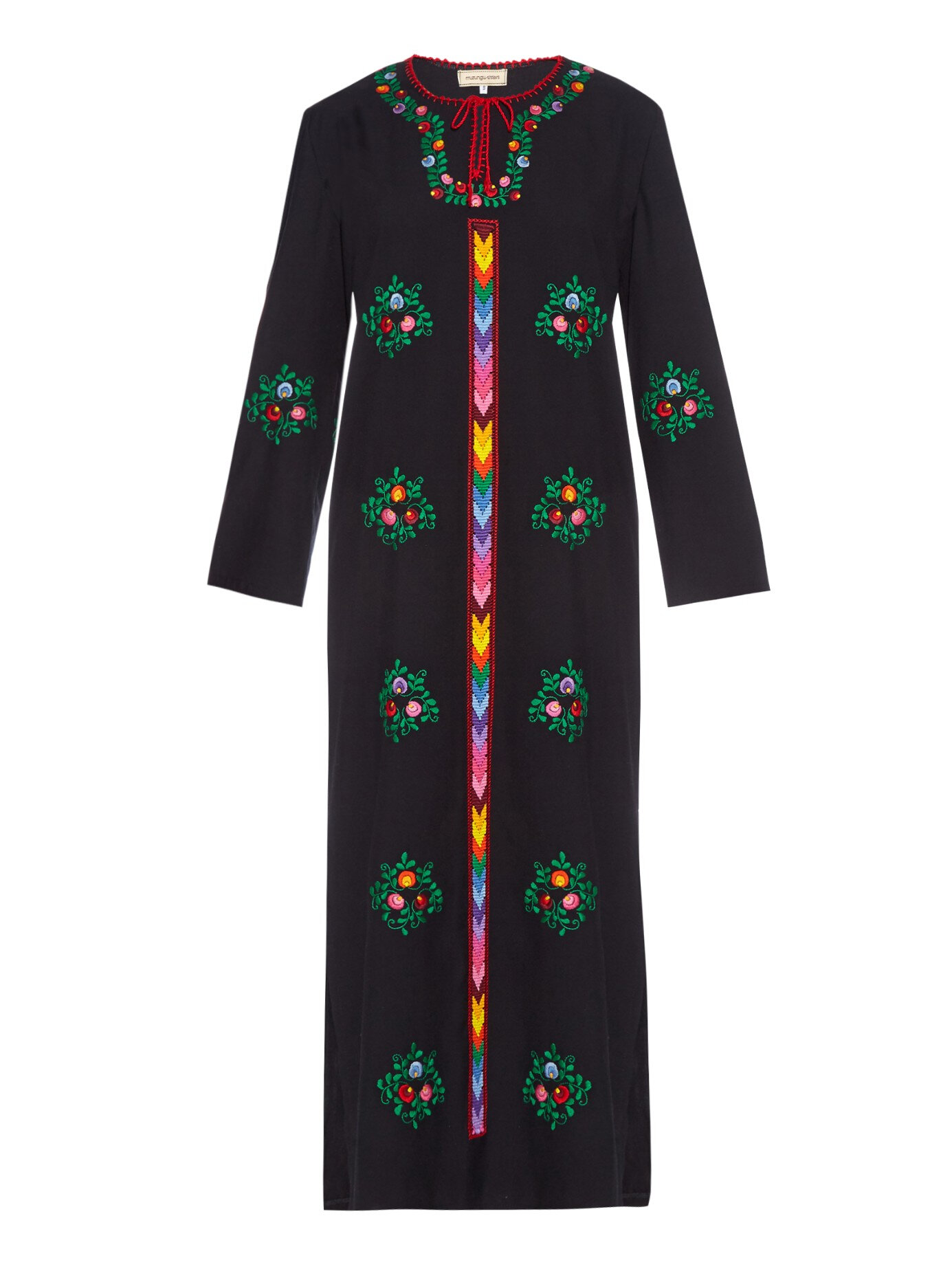 Muzungu Sisters Jasmine Necklace Embroidered Dress in Black.jpg