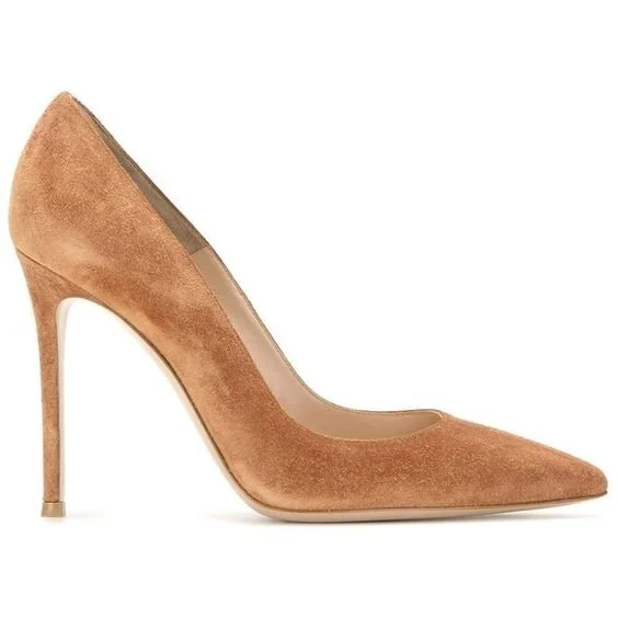 Gianvito Rossi Gianvito 105 Pumps in Light Brown Suede — UFO No More