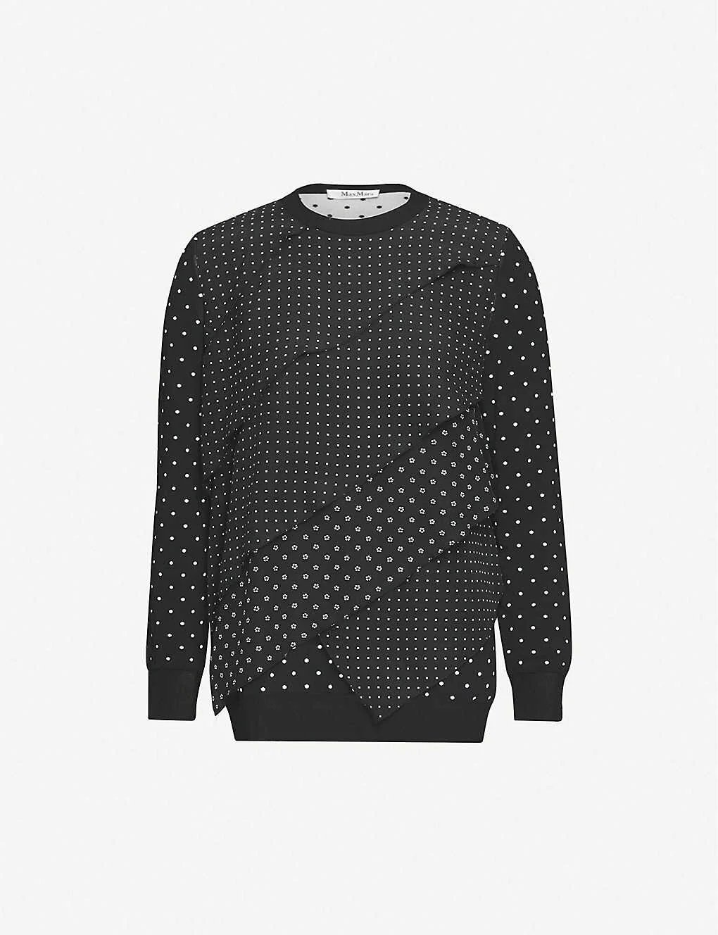 Max Mara Alex Polka-Dot Jersey Jumper in Black
