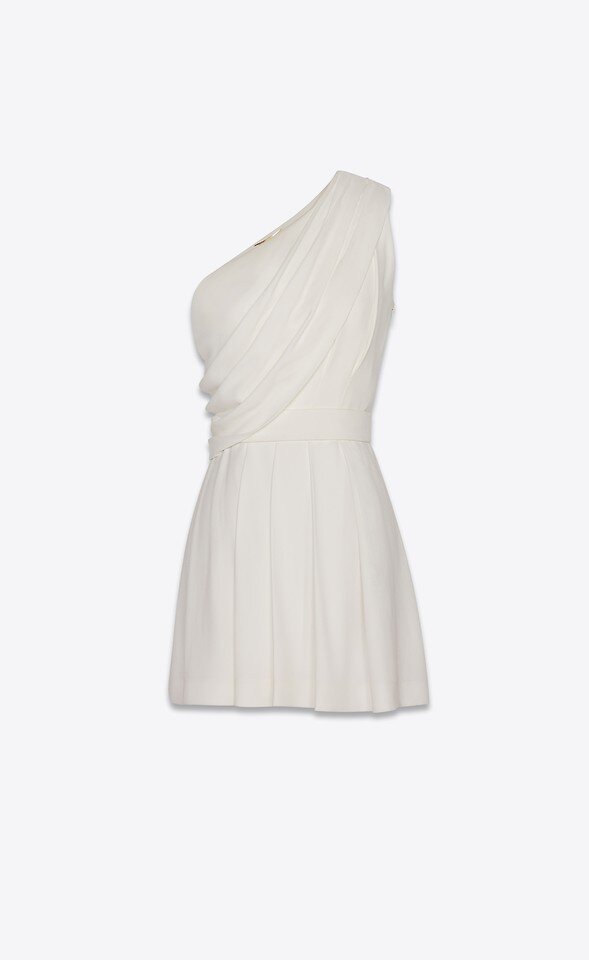 Saint Laurent Pleated Dress in Saint Laurent Sablé.jpg