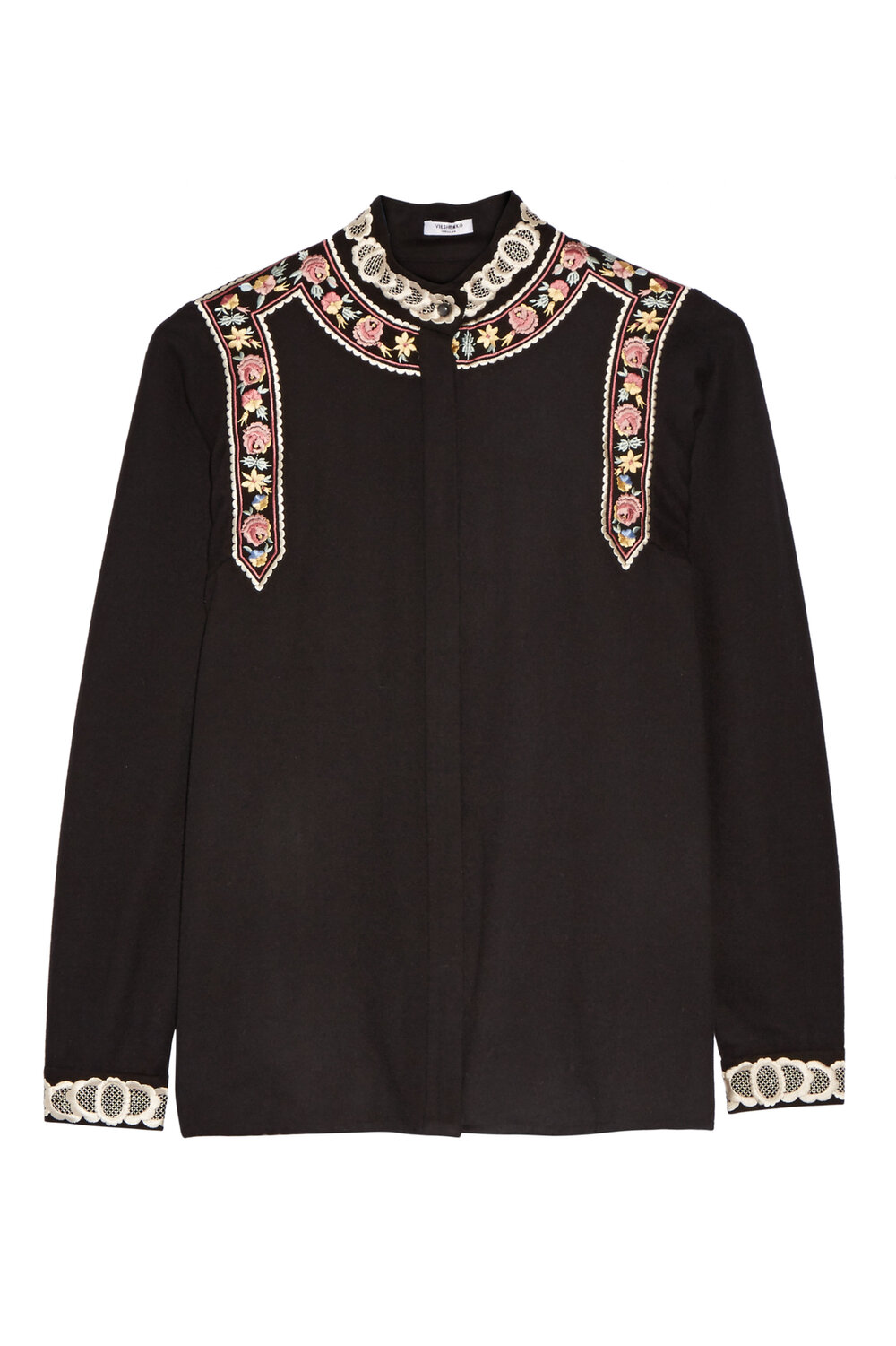 Vilshenko Rachel Embroidered Blouse in Black — UFO No More