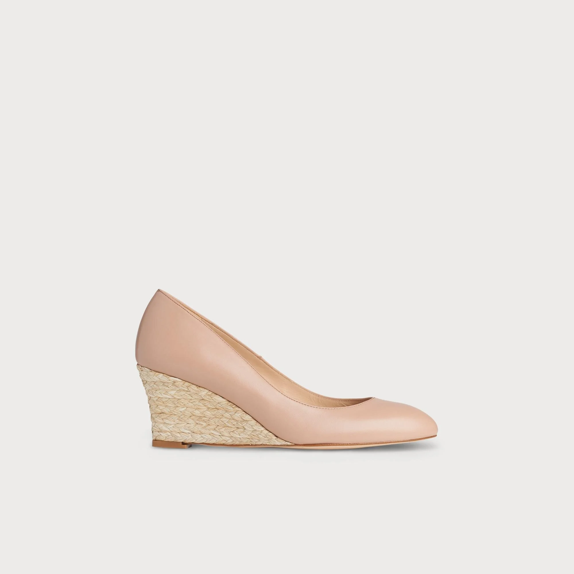 LK Bennett Eevi Espadrille Wedges in Trench Nude Leather