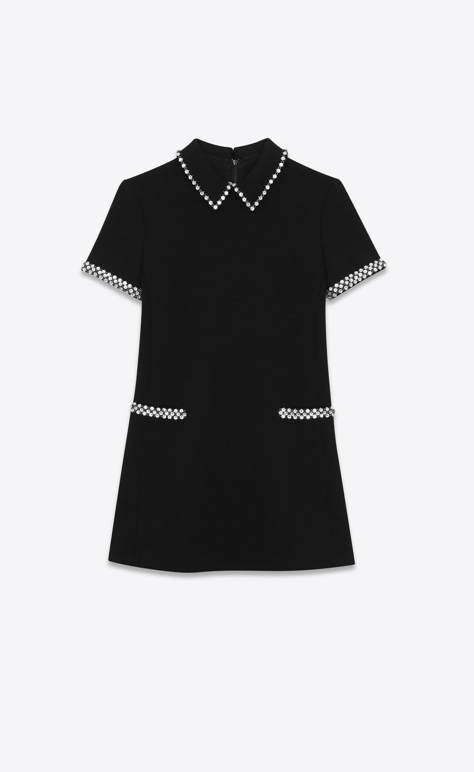 Saint Laurent Sixties Dress in Wool Jersey with Rhinestone Detailing.jpg