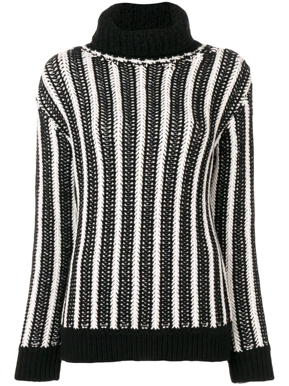Saint Laurent Chevron Pattern Knitted Sweater.jpg