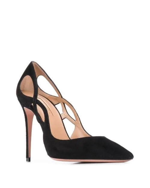 Aquazzura Forever Pumps in Black Suede UFO No More