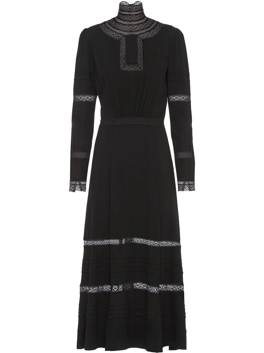 Prada Crochet Embellished Sablé Dress in Black.jpg