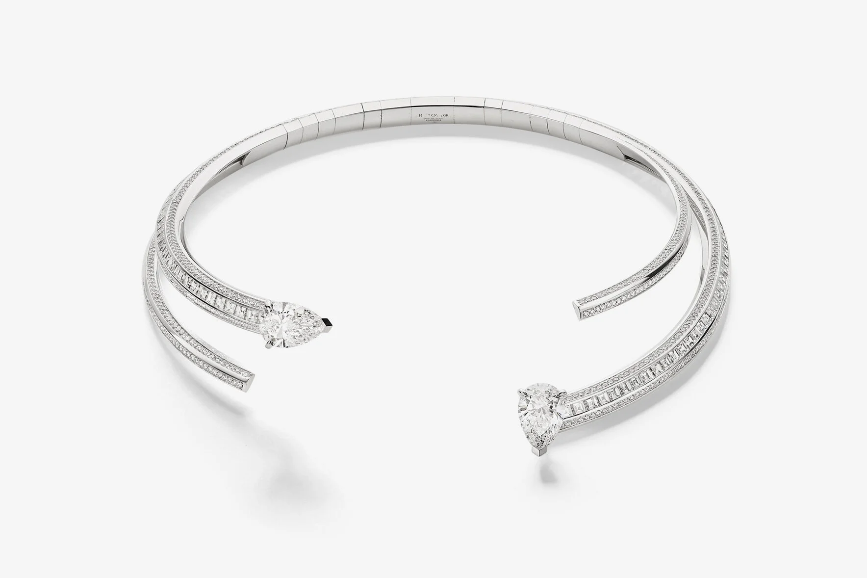 Repossi Brevis Paved Necklace in White Gold