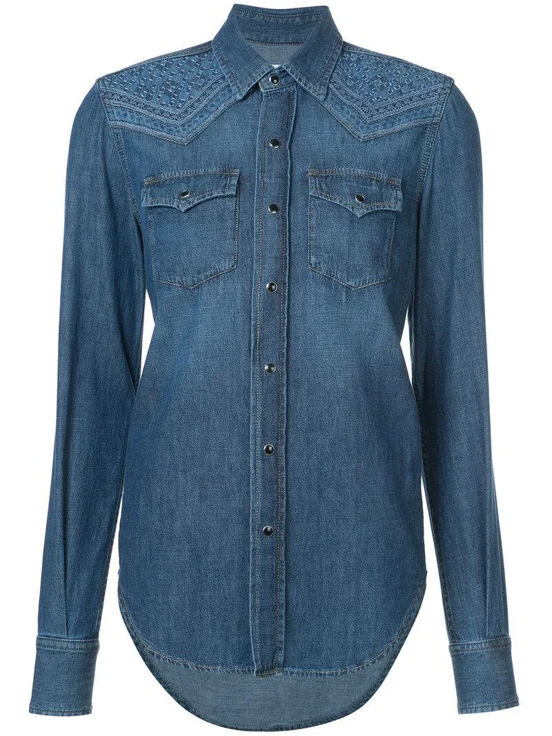 Saint Laurent Mosaic-Embroidered Western-Style Shirt.jpg