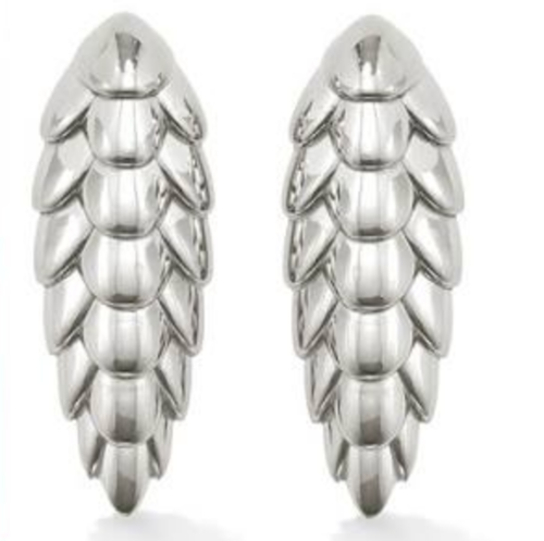 Patrick Mavros Pangolin Haka Earrings in Silver