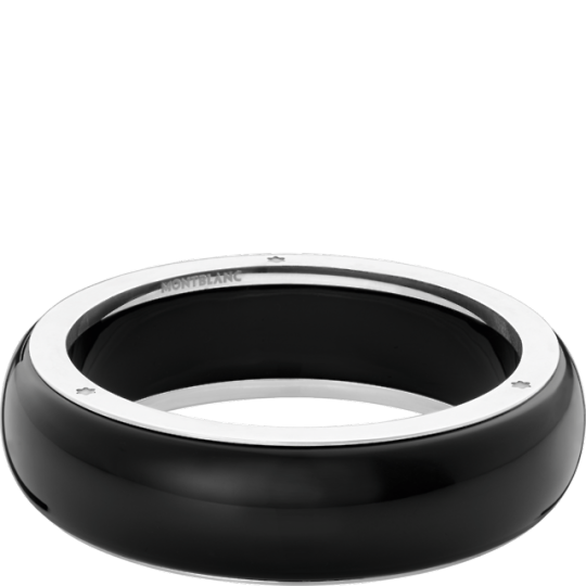 Montblanc Les Aimants Black Resin Sterling Silver Bangle.png