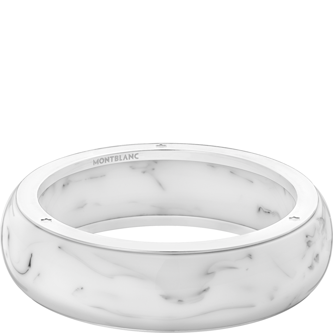 Montblanc Les Aimants Bangle in White Resin Sterling Silver.png