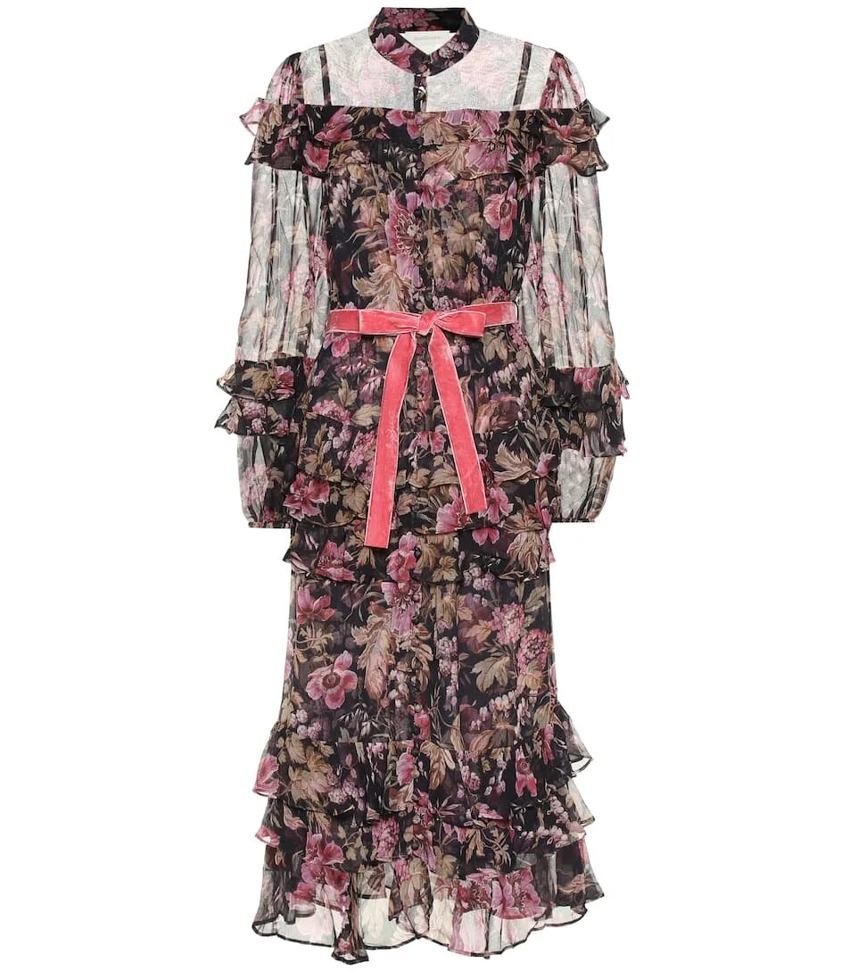 Zimmermann Lucky Belted Ruffled Tiered Dress