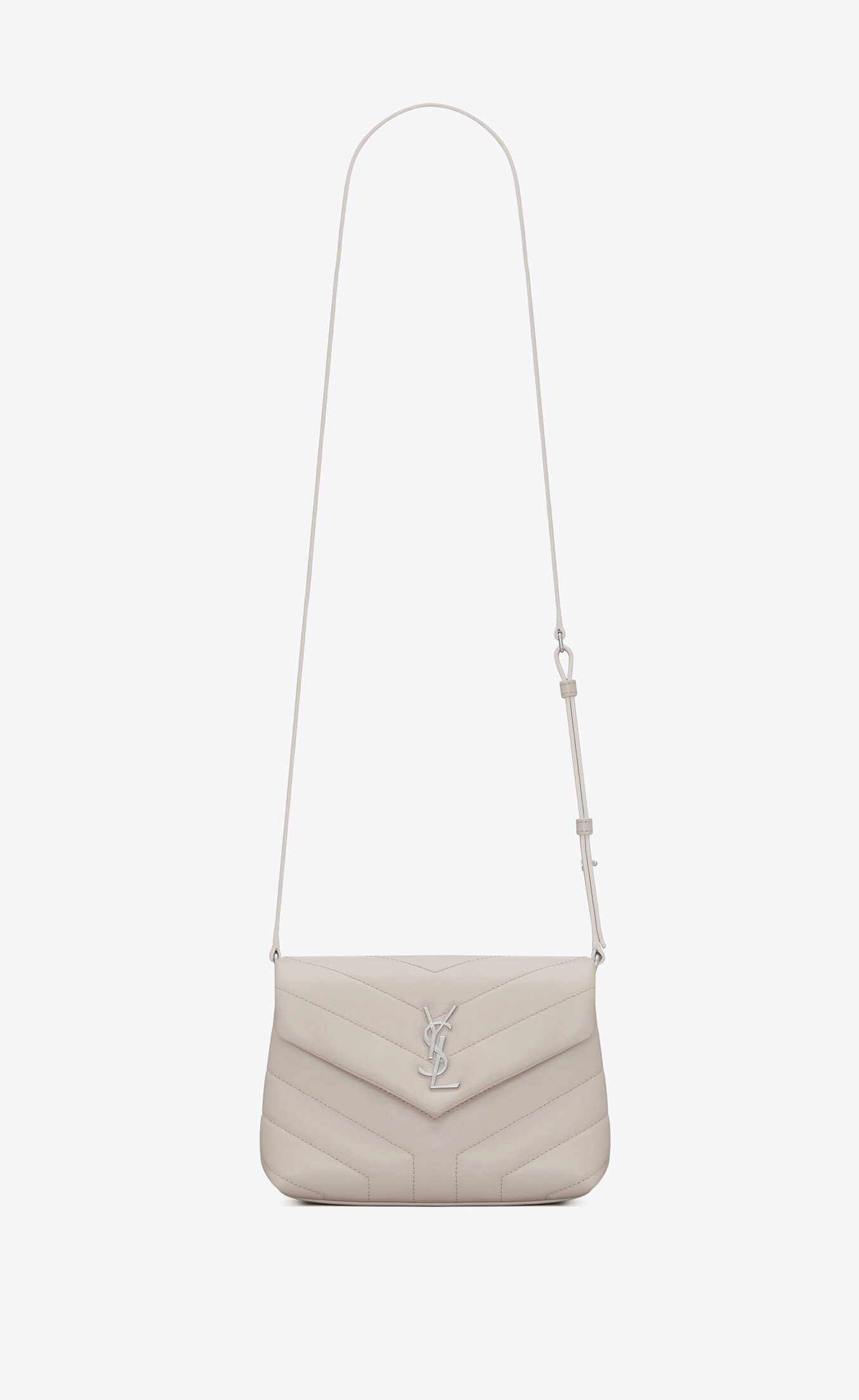 Loulou Toy Leather Shoulder Bag in White - Saint Laurent