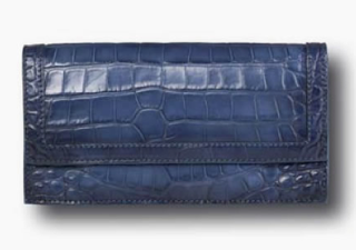 Quidam Crocodile Clutch Bag in Blue