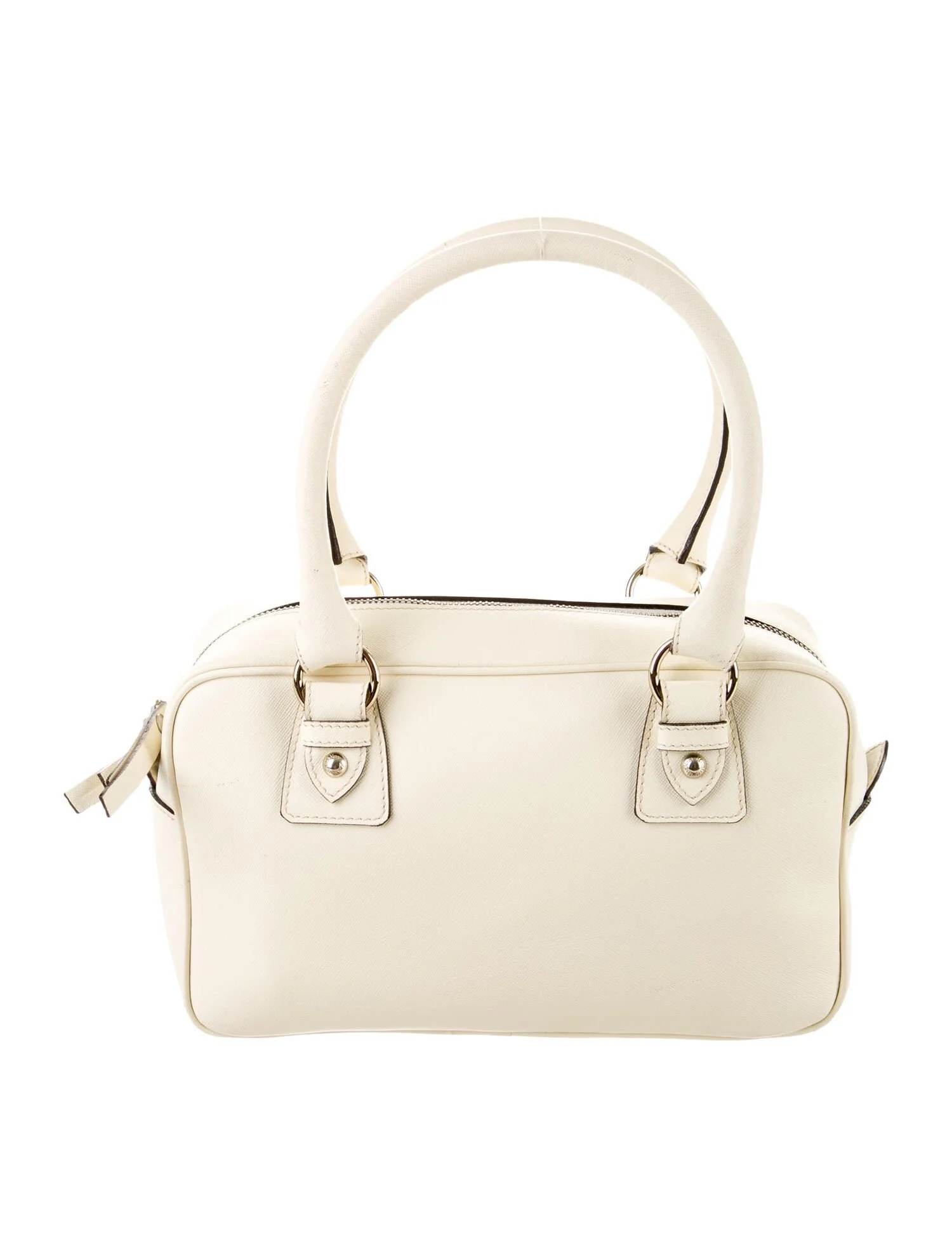 Max Mara Leather Bowler Bag in White