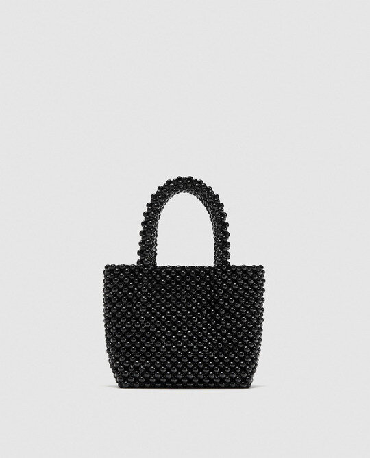 Zara Beaded Mini Tote Bag in Black — UFO No More