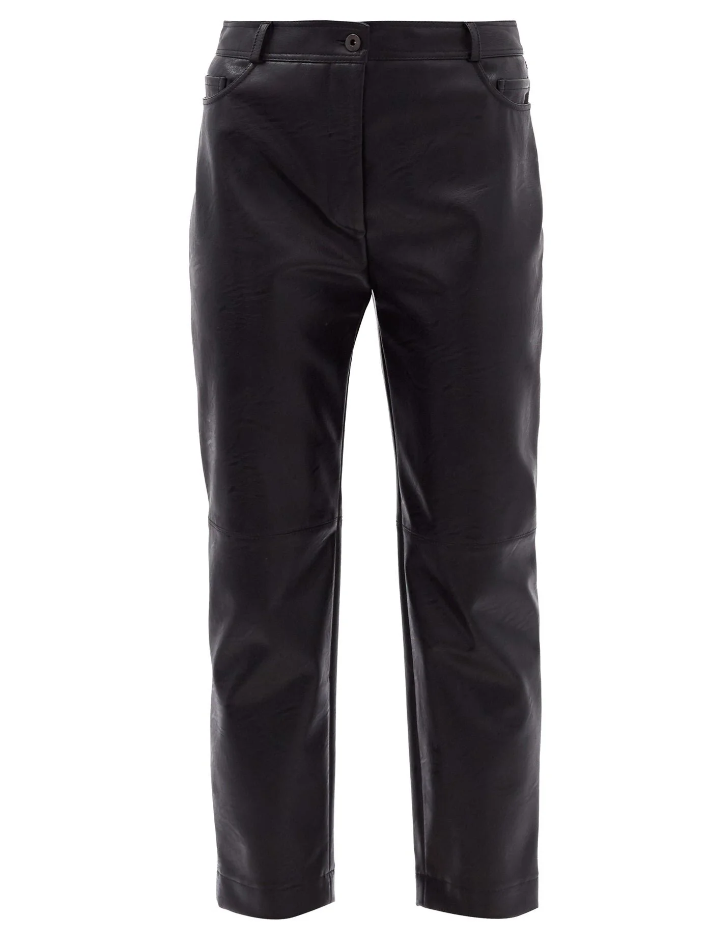 Stella McCartney Hailey Straight-Leg Faux-Leather Trousers in Black