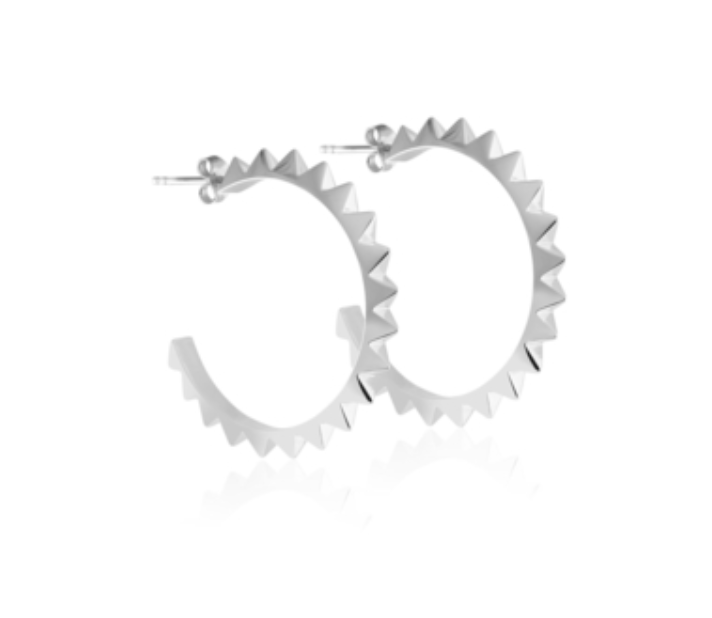 Sophie by Sophie Pyramid Large Hoops in Silver
