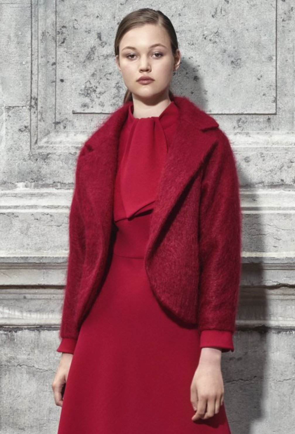 Natan Couture Feria Jacket in Red Mohair
