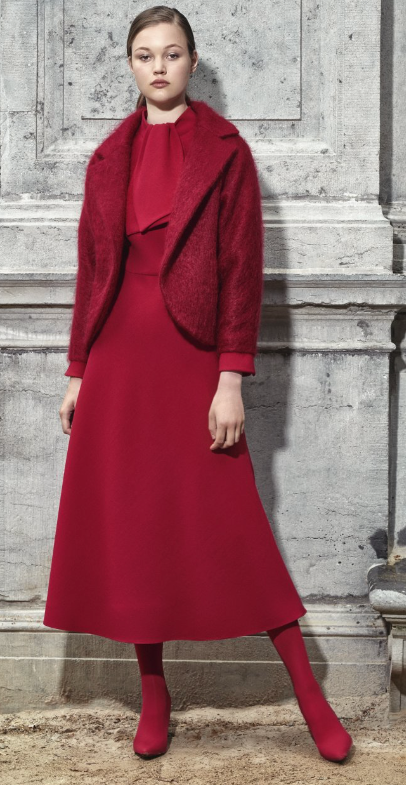 Natan Couture Franka Dress in Red